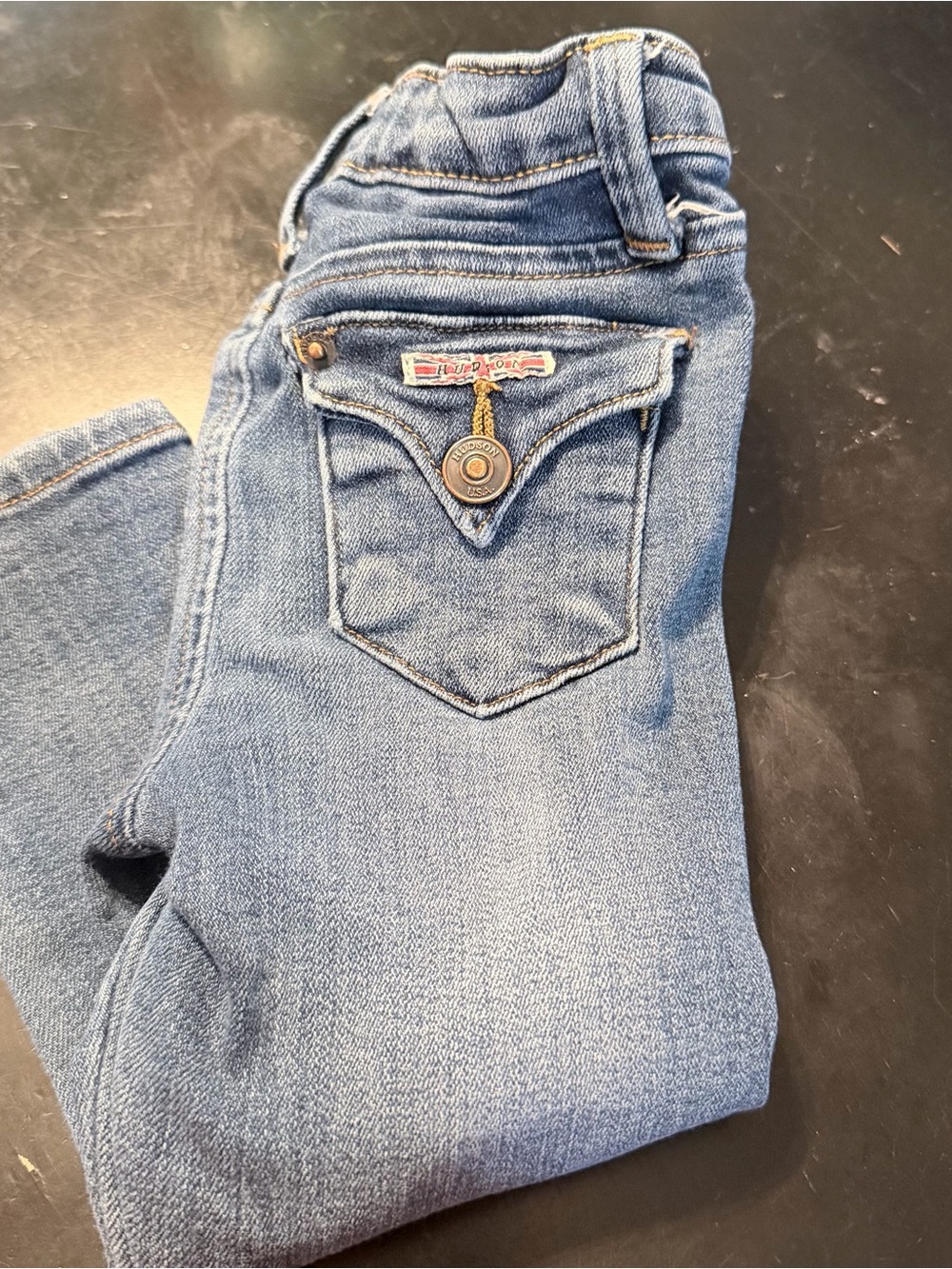 Hudson girls size 18 month Denim Jeans with Pocket Flap